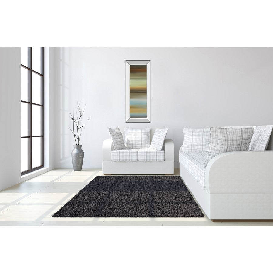 Classy Living Abstract Horizon I 18x42in Wall Art | Contemporary Multicolor Graphic on Paper with Mirrored Frame | Living Room & Bedroom | Model 1855MF
