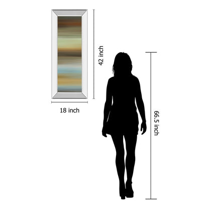 Classy Living Abstract Horizon I 18x42in Wall Art | Contemporary Multicolor Graphic on Paper with Mirrored Frame | Living Room & Bedroom | Model 1855MF