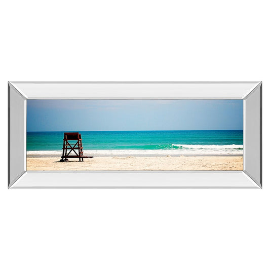Classy Living Serene Shoreline 42x18in Wall Art | Contemporary Coastal Beach Scene with Mirrored Frame | Living Room & Bedroom Decor | 42 x | Model 1882MF