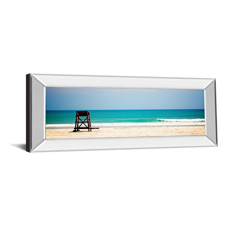 Classy Living Serene Shoreline 42x18in Wall Art | Contemporary Coastal Beach Scene with Mirrored Frame | Living Room & Bedroom Decor | 42 x | Model 1882MF