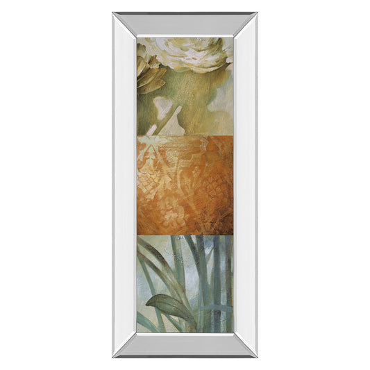 Classy Living Botanical Harmony 18x42in Wall Art | Transitional Multicolor Botanical Print with Mirrored Frame | Living Room & Office Decor | Model 1892MF