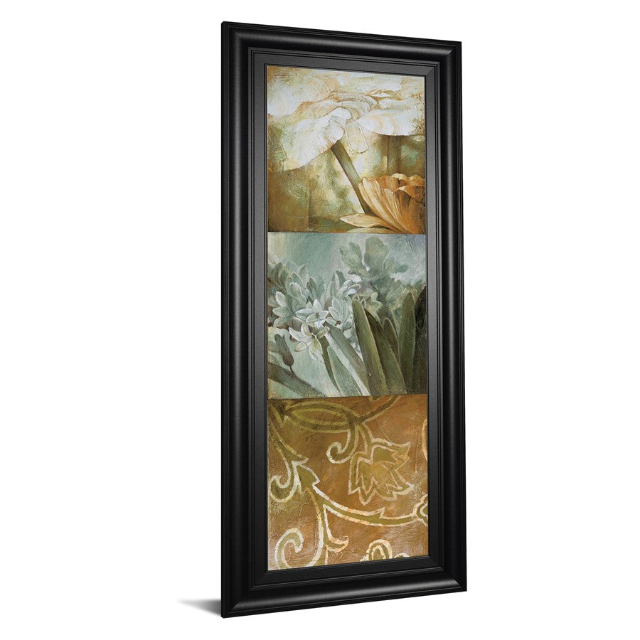 Classy Living Golden Trio Harmony Wall Art 18x42in | Transitional Black MDF Frame with Glass | Living Room & Bedroom Statement Decor | 18 x | Model 1893