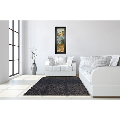 Classy Living Golden Trio Harmony Wall Art 18x42in | Transitional Black MDF Frame with Glass | Living Room & Bedroom Statement Decor | 18 x | Model 1893