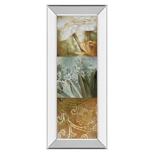 Classy Living Golden Trio Harmony Wall Art 18x42in | Transitional Botanical Triptych with Mirrored Frame | Living Room, Bedroom & Office | Model 1893MF