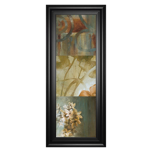 Classy Living Square Choices 18x42in Vertical Wall Art | Transitional Multicolor Botanical on Black MDF Frame | Living Room & Bedroom Decor | Model 1894