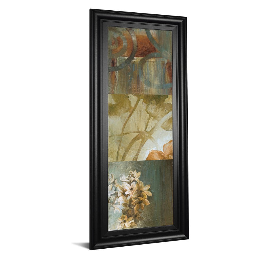 Classy Living Square Choices 18x42in Vertical Wall Art | Transitional Multicolor Botanical on Black MDF Frame | Living Room & Bedroom Decor | Model 1894