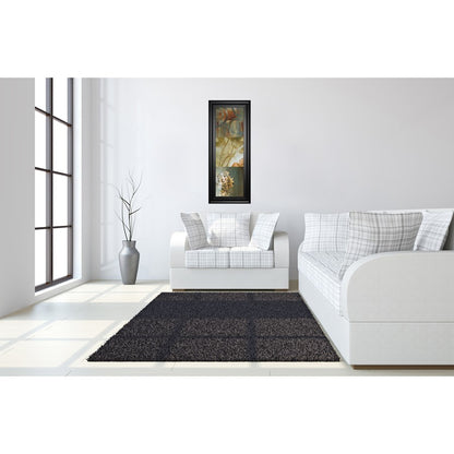 Classy Living Square Choices 18x42in Vertical Wall Art | Transitional Multicolor Botanical on Black MDF Frame | Living Room & Bedroom Decor | Model 1894