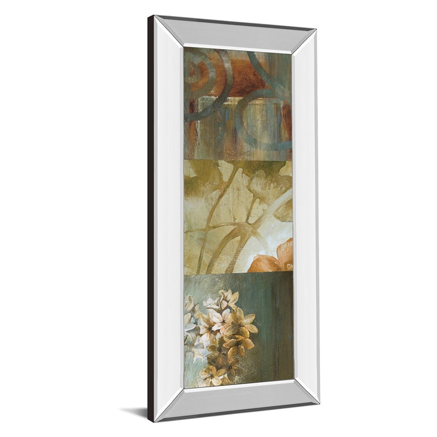 Classy Living Square Choices Wall Art 18x42in | Transitional Mirrored Frame with Floral Motif | Living Room & Bedroom Decor | 18 x 42 x 3 in | Model 1894MF