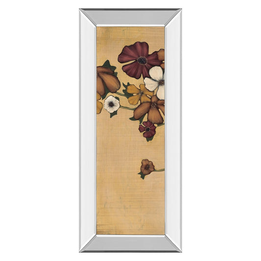 Classy Living Meadow Ember 18x42in Wall Art | Traditional Floral Vertical Decor with Mirrored Frame | Living Room, Bedroom & Hallway Accent | Model 1899MF