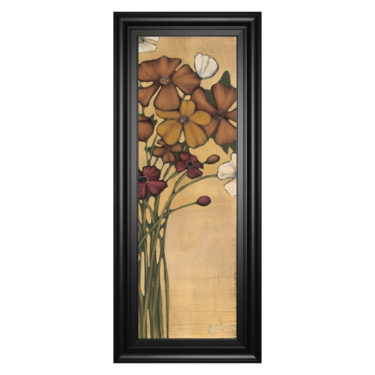 Classy Living Wandering Bouquet 42in Wall Art | Traditional Multicolor Floral on Paper in Black MDF Frame | Living Room & Bedroom Decor | 18 | Model 1900