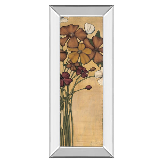 Classy Living Wandering Bouquet 18x42in Wall Art | Traditional Floral Paper Print in Mirrored Frame | Living Room & Bedroom Decor | 18 x 42 | Model 1900MF