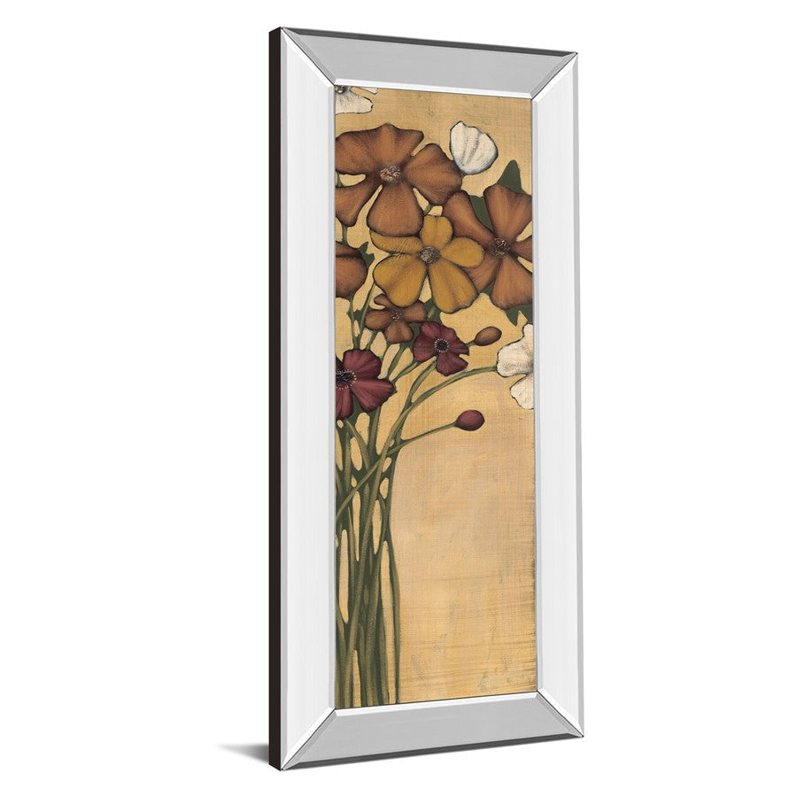 Classy Living Wandering Bouquet 18x42in Wall Art | Traditional Floral Paper Print in Mirrored Frame | Living Room & Bedroom Decor | 18 x 42 | Model 1900MF