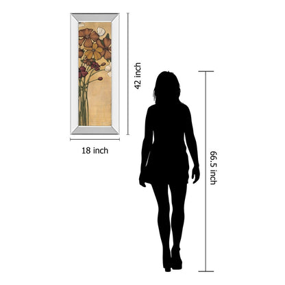 Classy Living Wandering Bouquet 18x42in Wall Art | Traditional Floral Paper Print in Mirrored Frame | Living Room & Bedroom Decor | 18 x 42 | Model 1900MF