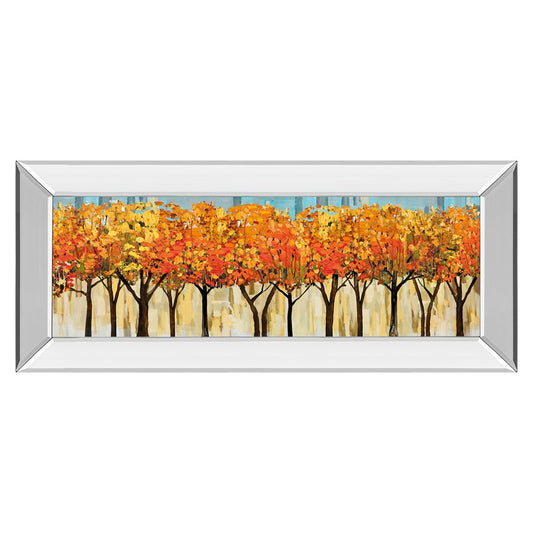 Classy Living Autumn Glow 42x18in Wall Art | Contemporary Mixed-Media Fall Landscape with Mirrored Frame | Living Room & Office Decor | 42 | Model 1908MF