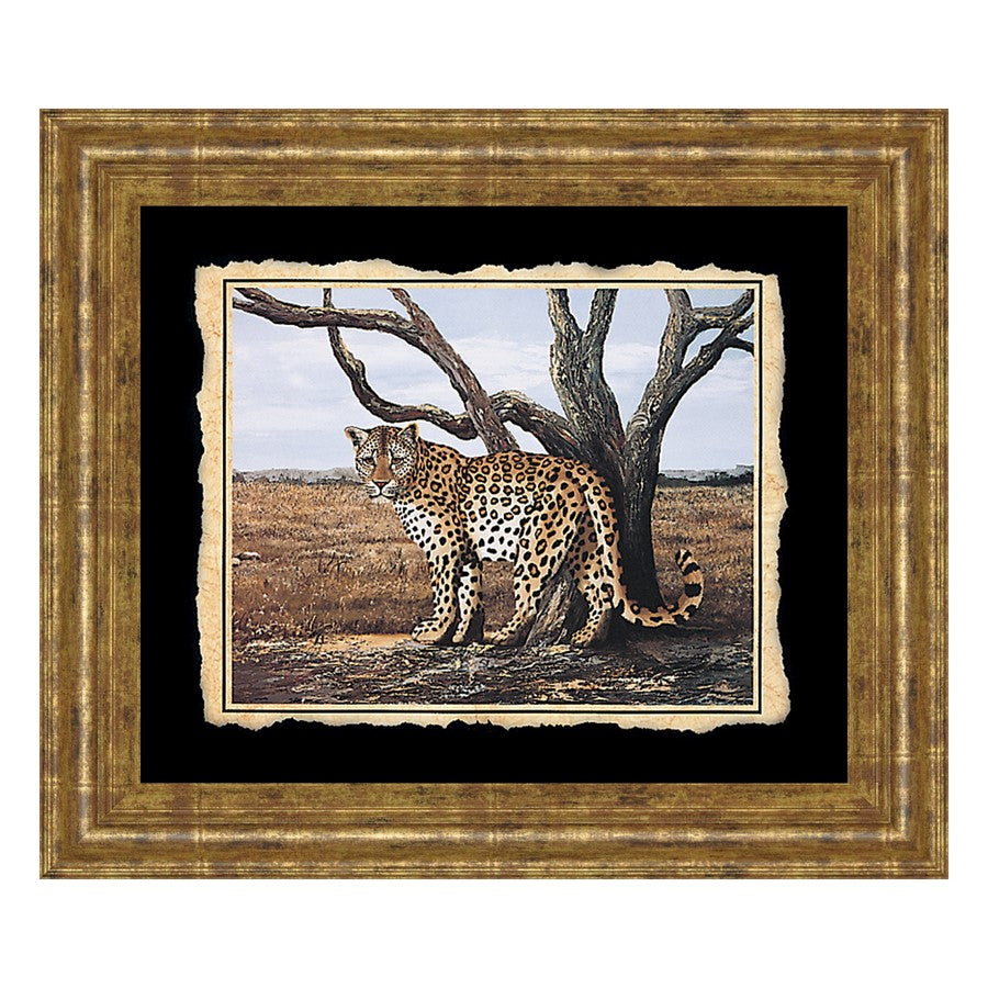 Classy Living Leopard Majesty 26x22in Wall Art | Traditional Gilded Radiance Frame and Paper Print | Living Room & Office Decor | 26 x 22 x 1 | Model 206