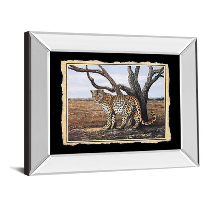 Classy Living Leopard Majesty 26x22in Wall Art | Traditional Mirrored Frame Graphic Art | Living Room & Office Decor | 26 x 22 x 3 in | Model 206MF
