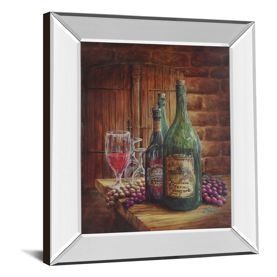 Classy Living Vineyard Still Life Wall Art 22x26in | Traditional Mirrored Frame | Kitchen & Dining Room Decor | 3 x 22 x 26 in | Model 324MF