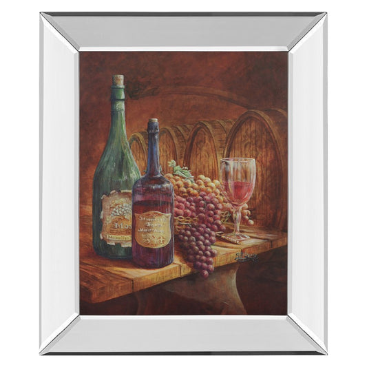 Classy Living Elegant Vineyard 22x26in Wall Art | Traditional Mirrored Frame | Living Room & Dining Room Decor | 22 x 26 x 3 in | Model 325MF