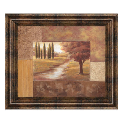 Classy Living Tranquil Pathway 26x22in Wall Art | Traditional Dark Chocolate MDF Frame with Glass | Living Room & Bedroom Decor | 26 x 22 x 1 | Model 335