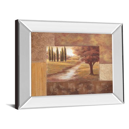 Classy Living Tranquil Pathway 26x22in Wall Art | Traditional Landscape with Mirrored Frame | Living Room & Bedroom Decor | 26 x 22 x 3 in | Model 335MF