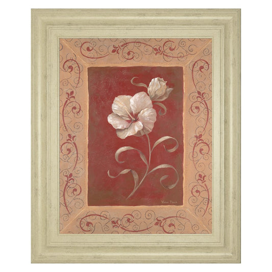 Classy Living Elegant Blossom 22x26in Wall Art | Traditional Botanical Print with Ivory MDF Frame | Living Room & Bedroom Decor | 22 x 26 x 1 | Model 336