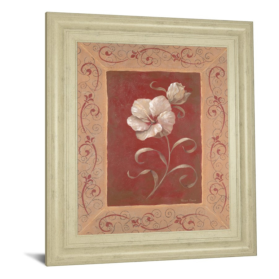 Classy Living Elegant Blossom 22x26in Wall Art | Traditional Botanical Print with Ivory MDF Frame | Living Room & Bedroom Decor | 22 x 26 x 1 | Model 336
