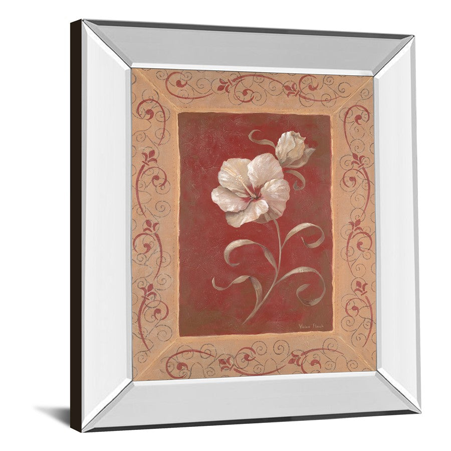 Classy Living Elegant Blossom 22x26in Wall Art | Traditional Botanical Print with Mirrored Frame | Living Room & Bedroom Decor | 22 x 26 x 3 | Model 336MF
