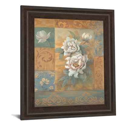 Classy Living Floral Serenity 22x26in Wall Art | Traditional Paper Print in Cinnamon Mocha MDF Frame | Living Room, Bedroom & Hallway Decor | Model 338