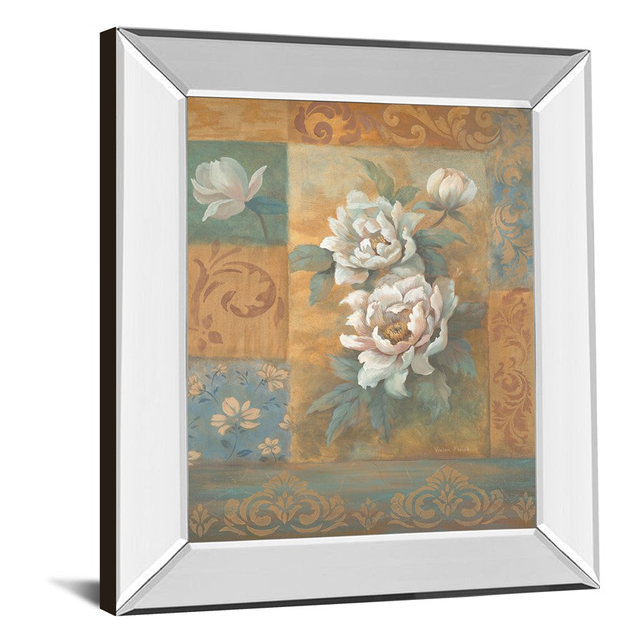 Classy Living Floral Serenity 22x26in Wall Art | Traditional Floral Print in Mirrored Frame | Living Room & Bedroom Decor | 22 x 26 x 3 in | Model 338MF