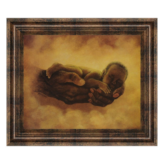 Classy Living Guardian Embrace 26x22in Wall Art | Traditional Graphic Art on Paper in Brown MDF Frame | Nursery & Family Room Decor | 26 x 22 | Model 344