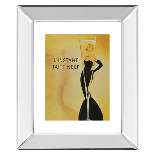 Classy Living Taittinger Elegance Wall Art 22x26in | Antique/Vintage Woman Silhouette with Champagne Flute | Living Room & Dining Room Decor | Model 359MF