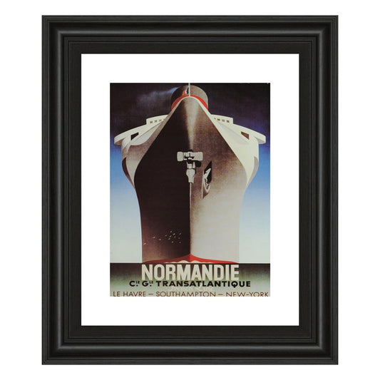 Classy Living Normandie Voyage 22x26in Wall Art | Art Deco Midnight Aura MDF Frame | Living Room & Office Maritime Decor | 22 x 26 x 1 in | Model 360