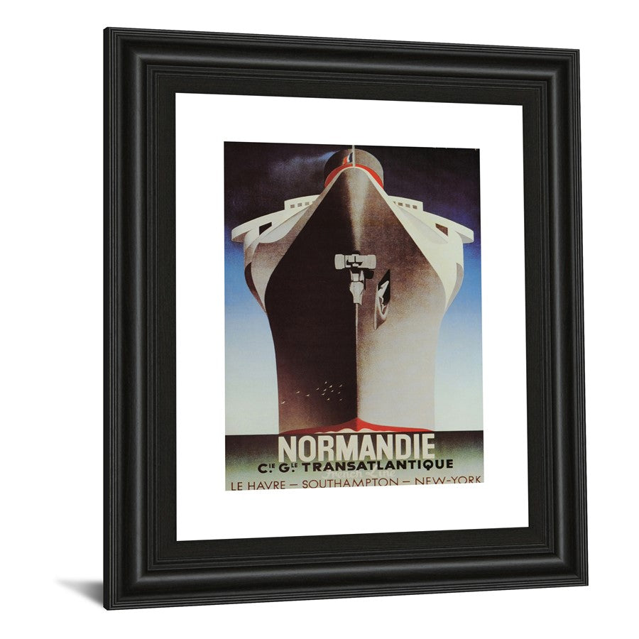 Classy Living Normandie Voyage 22x26in Wall Art | Art Deco Midnight Aura MDF Frame | Living Room & Office Maritime Decor | 22 x 26 x 1 in | Model 360
