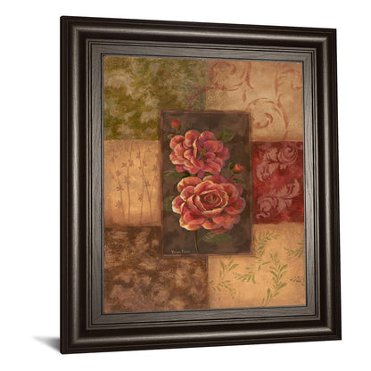 Classy Living Normandie Elegance 22x26in Rectangle Wall Art | Traditional Dark Chocolate MDF Frame with Multicolor Paper Art | Living Room & | Model 366
