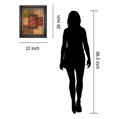 Classy Living Normandie Elegance 22x26in Rectangle Wall Art | Traditional Dark Chocolate MDF Frame with Multicolor Paper Art | Living Room & | Model 366