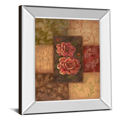 Classy Living Normandie Elegance 22x26in Wall Art | Traditional Botanical Roses with Mirrored Frame | Living Room & Bedroom Decor | 22 x 26 | Model 366MF