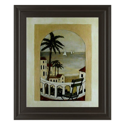 Classy Living Island Hideaway 22x26in Wall Art | Contemporary Framed Print in Dark Chocolate MDF | Living Room & Office Decor | 1 x 22 x 26 in | Model 4475
