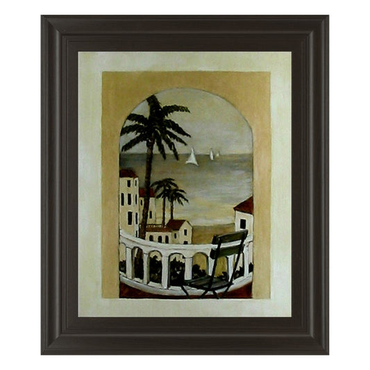Classy Living Island Hideaway 22x26in Wall Art | Contemporary Framed Print in Dark Chocolate MDF | Living Room & Office Decor | 1 x 22 x 26 in | Model 4475