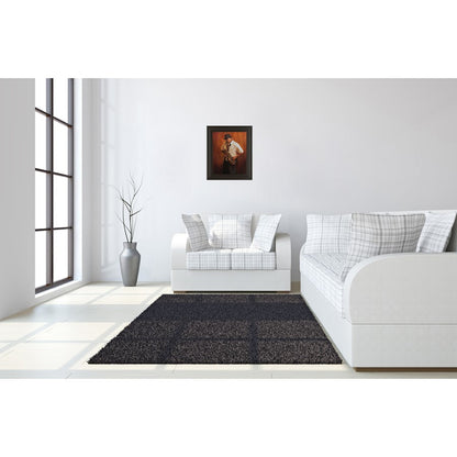 Classy Living Soulful Saxophonist Wall Art 22x26in | Contemporary Dark Chocolate MDF Frame | Living Room & Music Room Decor | 22 x 26 x 1 in | Model 4682