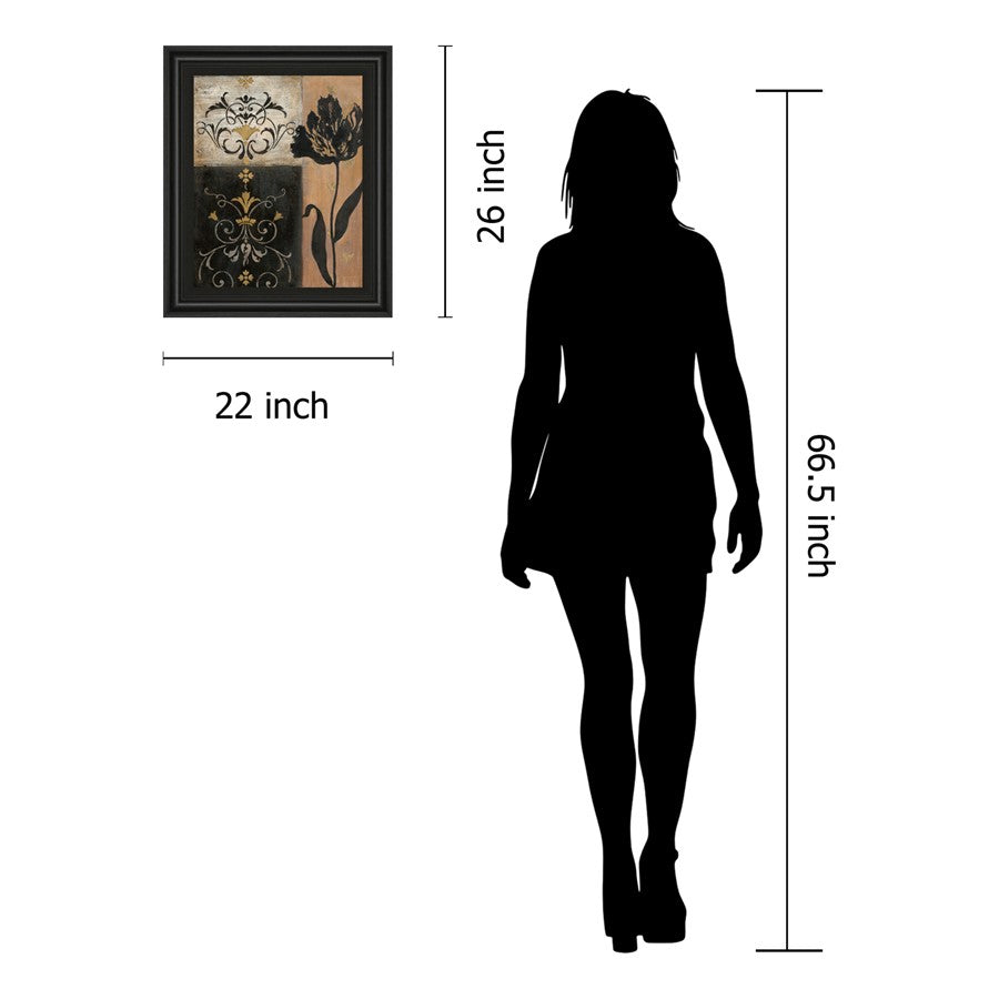 Classy Living Tulip Silhouette 22x26in Wall Art | Contemporary Midnight Aura MDF Frame | Living Room & Bedroom Decor | 1 x 22 x 26 in | Model 4692