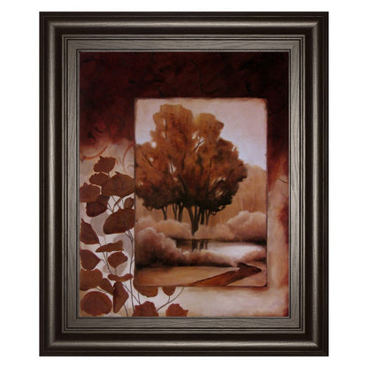 Classy Living Copperwood Reflections 22x26in Wall Art | Contemporary Framed Graphic Art in Dark Chocolate MDF Frame | Living Room & Office | Model 4693