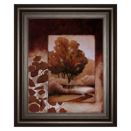 Classy Living Copperwood Reflections 22x26in Wall Art | Contemporary Framed Graphic Art in Dark Chocolate MDF Frame | Living Room & Office | Model 4693