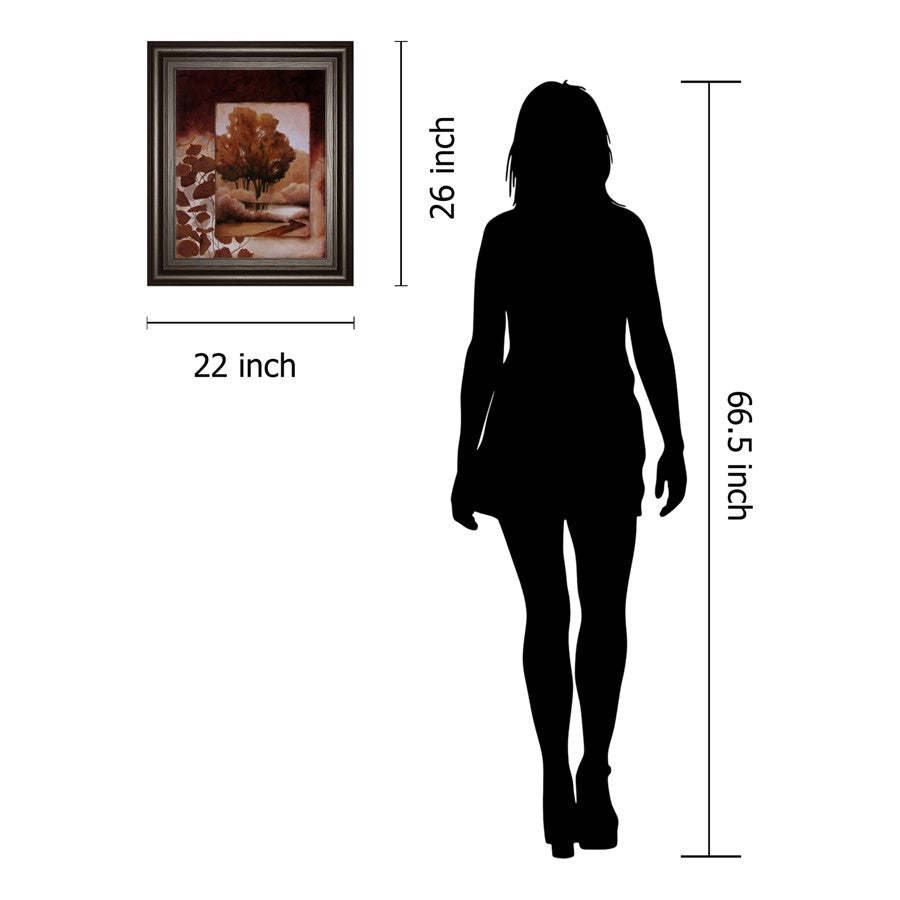 Classy Living Copperwood Reflections 22x26in Wall Art | Contemporary Framed Graphic Art in Dark Chocolate MDF Frame | Living Room & Office | Model 4693