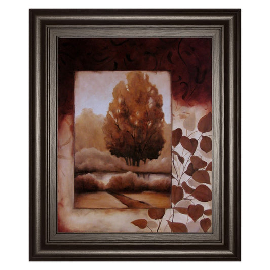Classy Living Autumn Serenity 22x26in Wall Art | Contemporary Dark Chocolate MDF Frame and Paper Print | Living Room & Office Decor | 22 x 26 | Model 4694