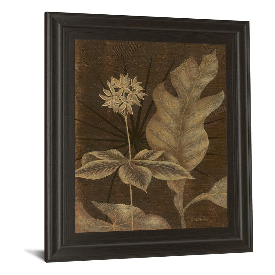Classy Living Tropical Night Wall Art 22x26in | Contemporary Dark Chocolate MDF Frame with Paper Art | Living Room & Bedroom Botanical Decor | Model 4703