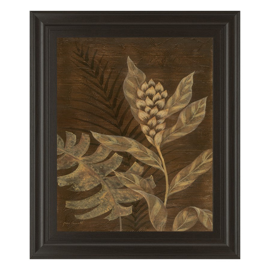 Classy Living Tropical Elegance 22x26in Wall Art | Contemporary Botanical Dark Chocolate MDF Frame | Living Room & Bedroom Decor | 22 x 26 x | Model 4704