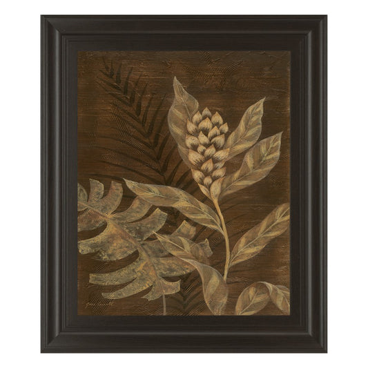 Classy Living Tropical Elegance 22x26in Wall Art | Contemporary Botanical Dark Chocolate MDF Frame | Living Room & Bedroom Decor | 22 x 26 x | Model 4704