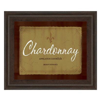 Classy Living Chardonnay Elegance Wall Art 26x22in | Transitional Cinnamon Mocha MDF Frame with Paper Art | Living Room & Dining Room Wine | Model 4712