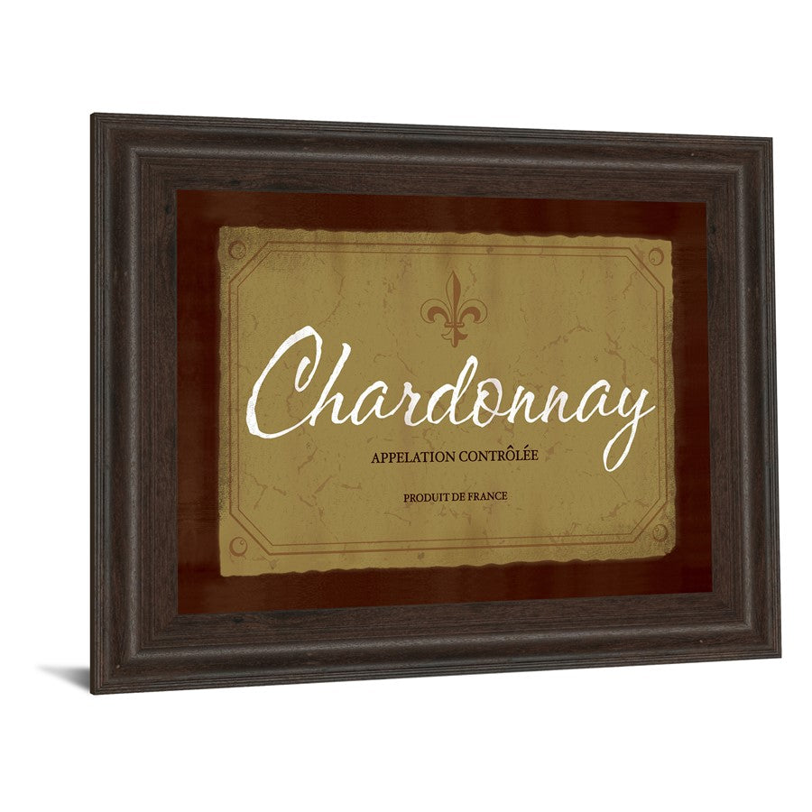 Classy Living Chardonnay Elegance Wall Art 26x22in | Transitional Cinnamon Mocha MDF Frame with Paper Art | Living Room & Dining Room Wine | Model 4712