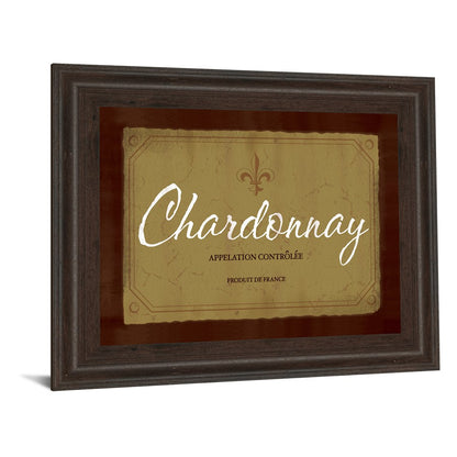 Classy Living Chardonnay Elegance Wall Art 26x22in | Transitional Cinnamon Mocha MDF Frame with Paper Art | Living Room & Dining Room Wine | Model 4712